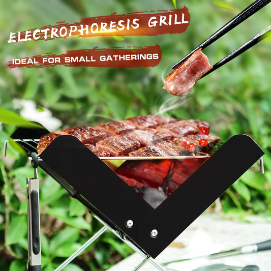 BBQ Grill Folding Stainless Steel Portable Small Barbecue Grill Tool BBQ Outdoor Camping Charcoal Furnace BBQ Grills Accessories - Izzy's Market