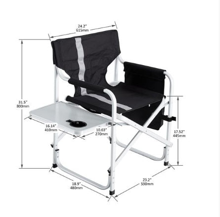 1-piece Upholstered Folding Outdoor Chair With Side Table And Storage Bag - Izzy's Market