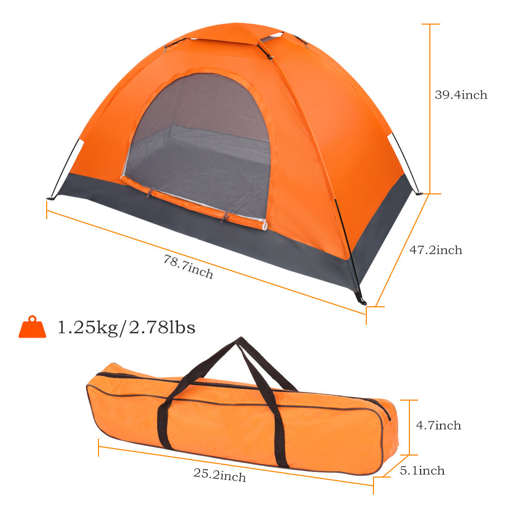 Single-person Single-layer Orange Tent - Izzy's Market