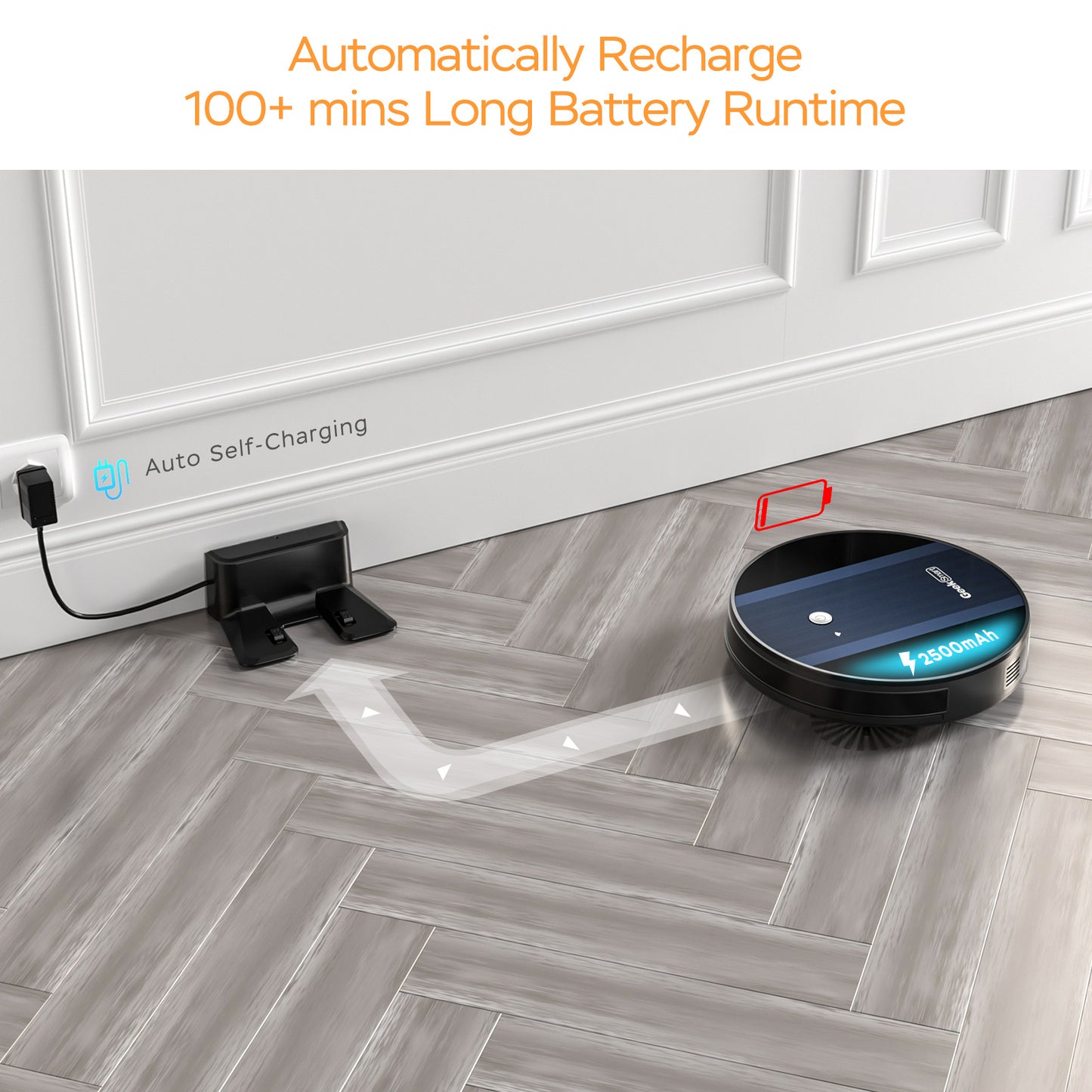 Geek Smart Robot Vacuum Cleaner G6 Plus, Ultra-Thin, 1800Pa Strong Suction, Automatic Self-Charging, Wi-Fi Connectivity, App Control, Custom Cleaning, Great For Hard Floors To Carpets.Ban On Amazon - Izzy's Market