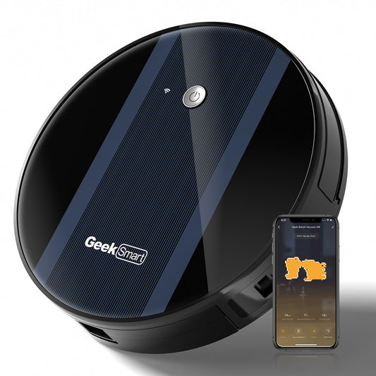 Geek Smart Robot Vacuum Cleaner G6 Plus, Ultra-Thin, 1800Pa Strong Suction, Automatic Self-Charging, Wi-Fi Connectivity, App Control, Custom Cleaning, Great For Hard Floors To Carpets.Ban On Amazon - Izzy's Market