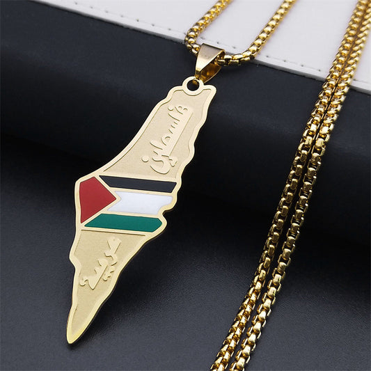 Palestine Map Necklaces - Izzy's Market